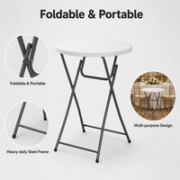 Table de repas d'extérieur pliable en plastique léger de haute qualité au design minimaliste pour les fêtes, les hôtels et le camping