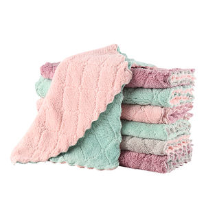 Chiffons de cuisine réutilisables en microfibre 27*16cm, serviettes absorbantes en microfibre corail pour le nettoyage sanitaire - Product Image 3