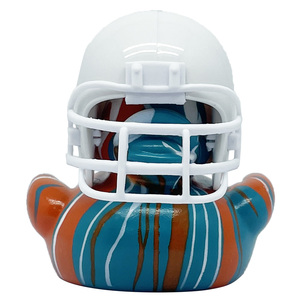 Promocional 2 PULGADAS Operación Pato de goma <span class=keywords><strong>Rugby</strong></span> Bulk Amarillo PVC Flotador Fútbol americano Pato Juguetes Baño Vinilo Juguetes para niños pequeños - Product Image 5