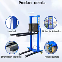 Chariot élévateur électrique portable JUNCHI 1T monté sur camion, à batterie au plomb-acide, transpalette électrique avec déplaceur latéral hydraulique et pneus pleins