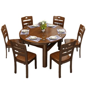 Ensemble table et chaises à manger en bois massif Dazhang Jiaju, 7 pièces, pour salle à manger - Product Image 5