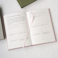 Carnet de réflexion personnelle A5 personnalisé avec logo, couverture rigide en tissu lin, marque-page en ruban