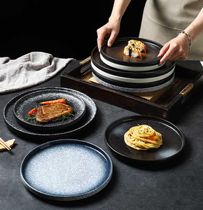 Assiettes rondes en céramique 8/10 pouces pour steak, pâtes, salade, pizza, apéritif, assiette en grès émaillé pour restaurant et hôtel - Product Image 1
