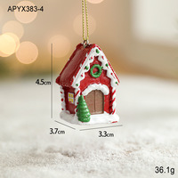 Luxe Noël 3D Résine Santa Bus Maison Boîte Aux Lettres Figurines Miniatures pour Arbre De Noël Ornements Suspendus Décoration