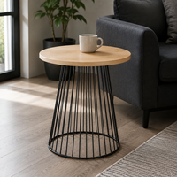 Table d'appoint ronde moderne avec cadre en métal doré et plateau en bois, marbre, bambou ou résine, table basse pour salon, OEM ODM