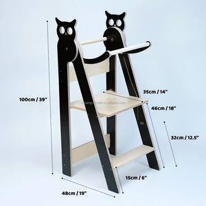 Tour d'apprentissage pliable pour tout-petits, marchepied de cuisine Montessori, échelle pliante fine - Product Image 1