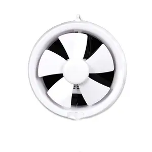 round Series 8 Inch PP Exhaust Fan with Strong Airflow Noiseless Toilets Air Extractor for Bathroom and Kitchen