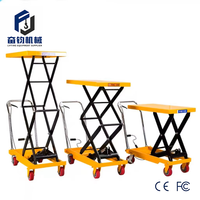 Nouvelle table élévatrice à ciseaux hydraulique, chariot élévateur manuel mobile, capacité 350 kg, plateforme pliable, hauteur de levage 0,9 m-1,5 m, dimensions 92x50 cm