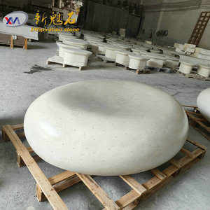 Nuevos Materiales de Construcción de Piedra, Banco de Piedra Artificial, Banco Redondo para Exteriores, Impermeable, de Hormigón, Silla de Descanso Gris Xms001 - Product Image 1