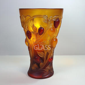 Hand Carved Home Decor Crystal Glass Fruit Style Vase - Product Image 1