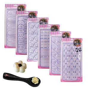 Moldes de <span class=keywords><strong>Policarbonato</strong></span> Transparente de Grado Alimenticio 3D para Chocolate, Forma de Corazón, Ciruela y Mahjong - Product Image 1