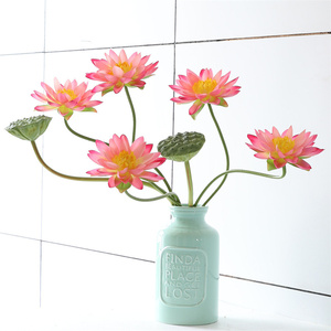 Di alta qualità rosa ninfea stelo di seta artificiale <span class=keywords><strong>fiore</strong></span> di loto per la casa di fiori fiori fiori di alta qualità fiori artificiali - Product Image 4