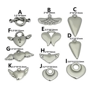 Pendentif en acier inoxydable en forme d'ailes d'ange pour la fabrication de bijoux DIY, accessoires et breloques - Product Image 2