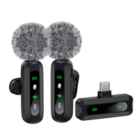 Microphone sans fil miniature 2,4 GHz pour téléphone, à clipser, plug-and-play, pour vlogging, enregistrement, podcast, cours, enregistrement audio