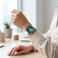 Montre connectée pour femmes HW-L1 MINI avec écran rond de 1,26 pouce, deux bracelets, suivi sportif et fitness, prise en charge de la traduction IA ChatGPT