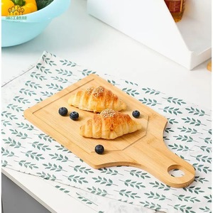 Bamboo Cutting Board Rectangle Natural <b>Wood</b> Color With Handle For Fruit Bread Dessert Serving - Product Image 1