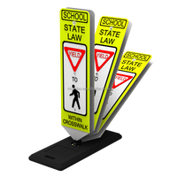 Panneaux de signalisation Centerline pour piétons dans la rue Panneau de signalisation Stop pour base fixe Portable Step-N-Lock Stop/Yield