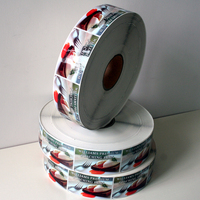 Etiquetas Adhesivas de Vinilo PVC Brillante con Código de Barras Holográfico y Logotipo Personalizado, Etiquetas de Embalaje Desechables Resistentes al Agua, Rollo de Pegatinas Troqueladas