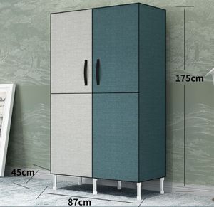 Tubo in acciaio rinforzato doppio o singolo armadio domestico tessuto ispessito mobili camera da letto Design semplice - Product Image 6