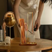 Brûleur d'encens et clip en forme de 8, moderne et simple, pour aromathérapie, avec base en tube de bois de santal et bois d'agar, modèle chinois XL-002