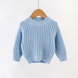 Offre Spéciale garder au chaud 100% coton personnalisé gros tricot surdimensionné marron tricoté nouveau-né bébé pull pull enfants pull bébé pull - Product Image 4
