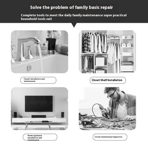Juego de Herramientas Completo <span class=keywords><strong>Rhett</strong></span> Home Hardware, Kit de Mantenimiento Manual para el Hogar, Incluye Kit de Reparación de Acero al Carbono en Caja - Product Image 3