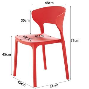 كرسي طعام بلاستيكي، أثاث منزلي، تصميم بسيط وعصري، قابل للتكديس، مبتكر مع مسند للظهر، مناسب للاستخدام في غرفة الطعام والخارج - Product Image 2
