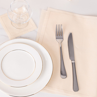 Napperon et set de table modernes jetables rayés 100 % coton tissé pour la maison, les mariages et les banquets, avec option de logo personnalisé