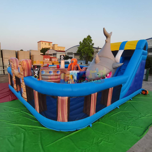 Grand château gonflable avec toboggan, aire de jeux gonflable, combo pirate gonflable - Product Image 3