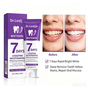 Fabricant de dentifrice OEM, marque privée, usage domestique adulte, blanchiment à la lysozyme et à la nicotinamide, antibactérien, thé pêche <span class=keywords><strong>oolong</strong></span>, résultats en 7 jours - Product Image 3
