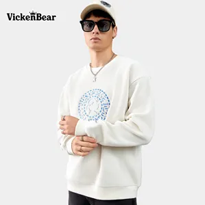 Custom Crewneck Sweatshirts Embroidered Korean Plain Black Fitness 400 480 500 Gsm Long Waterproof Organic Hoodie