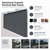 Panneaux de clôture verticaux en alliage d'aluminium anthracite gris 6063 antirouille pour la protection de la vie privée des villas résidentielles et des murs de jardin