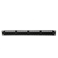 Panneau de brassage UTP non câblé 1U 19 pouces en acier, 24 ports RJ45 modulaires, Cat5e Cat6 Cat6A, pour gestion de câbles réseau de haute qualité