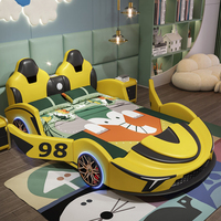 Cama Infantil Blanca de Alta Calidad, Diseño Moderno y Minimalista, Tapizada en Cuero PU, Popular Cama para Niño con Barandilla