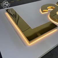 Papan Tanda Akrilik LED 3D Backlit untuk Iklan Luar Ruangan dengan Huruf Vintage untuk Tanda Kantor dengan Kualitas Tinggi