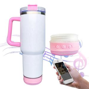 Outdoor Sport Vacuum <b>Insulated</b> Drinking 40Oz Travel Sublimation Tumblers With Speakers for Diy Printing - Product Image 2