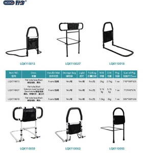 LQX110051 Bedside <b>Grab</b> <b>Bar</b> Black 80cm No Drilling Required With Storage For Elderly And Pregnant Women Assistance - Product Image 3
