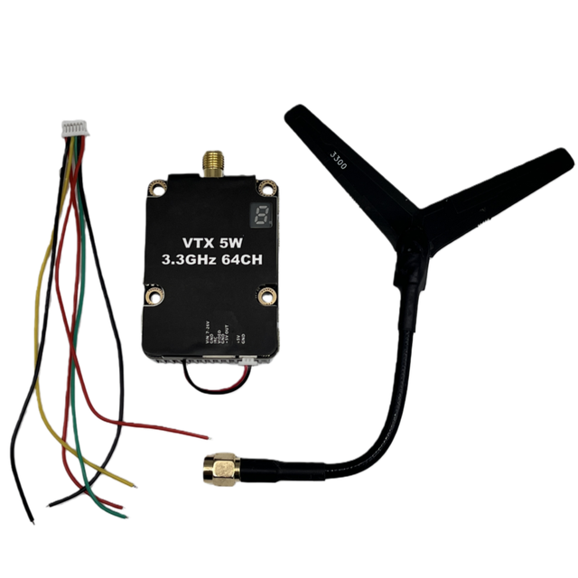 Ultra Long Range Flight 3.3G 3060M-3500M 64CH 5W(2000mW/5000mW) VTX Drone Video Accessory UAV VTX Low Latency