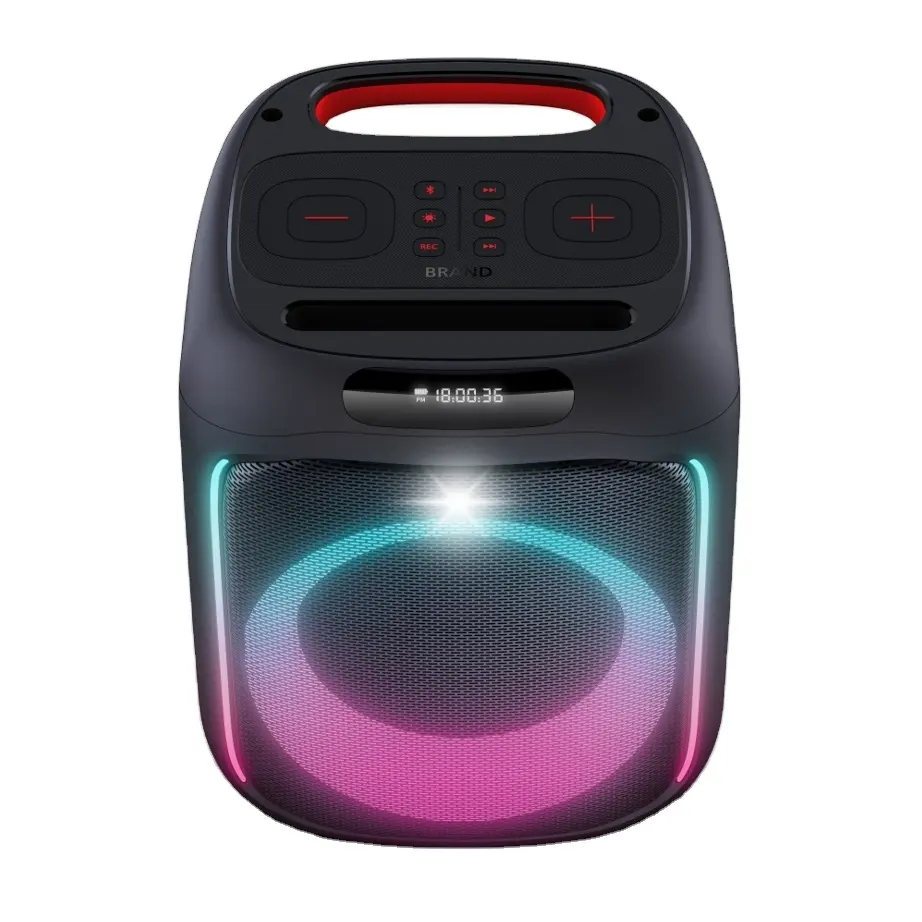 New design Portable party audio player led rgb bluetooth speakers indoor and outdoor portable karaoke speaker with microphone