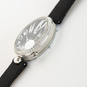 Reloj de Pulsera de Lujo para Mujer, con Esfera Negra Personalizada, Caja de Acero Plateado, Bisel Ovalado con Diamantes, Mecánico Automático de Alta Precisión - Product Image 3