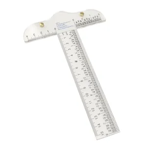 Transparante 6Inch 15Cm Dubbele Meetschaal T-Vierkante Plastic Handwerktekening Vlakke Liniaal - Product Image 5