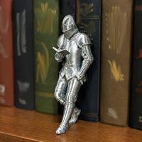 Figurine de couple de chevaliers en armure médiévale, statues imprimées en 3D, décoration de bibliothèque, style vintage