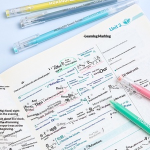 Stylo Gel d'écriture, ensemble complet de stylos gel colorés, pour dessin et peinture à la main, pointe spéciale, papeterie Morandi en plastique 0,6 mm - Product Image 1