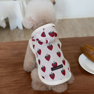 <strong>Hot</strong> Sale Autumn Winter Sweet <strong>Pet</strong> Dog Princess Style Strawberry Print Polyester Vest XL Size <strong>Clothes</strong> with Good - Product Image 6
