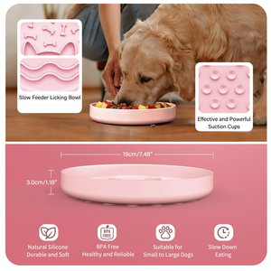 Pet Silicone Slow Feeding Bowl Food Easy Clean Dog Licking <b>Mat</b> Anti Gulp Choke Feeder <b>Large</b> Personalized Luxury Pet Bowl - Product Image 5