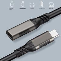 Cable de extensión USB C, extensor USB C de nailon, cable macho a hembra tipo C, carga y transferencia, compatible con PSVR2/iPad Pro/iPhone