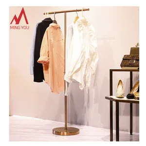 Clothing Store Display Rack Silver Gold Floor Type Clothing Hanger Crianças Pano Display Stand Rail
