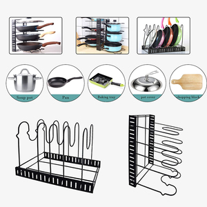 Có thể điều chỉnh nhà bếp <span class=keywords><strong>5</strong></span> lớp dây Kệ mở rộng sắt kim loại đồ nấu nướng chậu và chảo nhà bếp lưu trữ chủ giá - Product Image 6