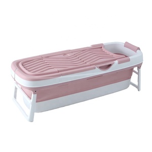 <span class=keywords><strong>Grande</strong></span> <span class=keywords><strong>baignoire</strong></span> <span class=keywords><strong>pliable</strong></span> pour <span class=keywords><strong>adulte</strong></span> de 158 cm avec couvercle, en plastique, portable, avec support mobile, emballée en carton - Product Image 1