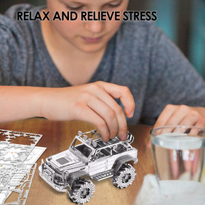 Nouveauté cadeaux <span class=keywords><strong>Piececool</strong></span> véhicule voiture modèles Kit de construction casse-tête 3D Puzzle anniversaire jouets bricolage artisanat Kits SUV voiture modèle Kits - Product Image 4